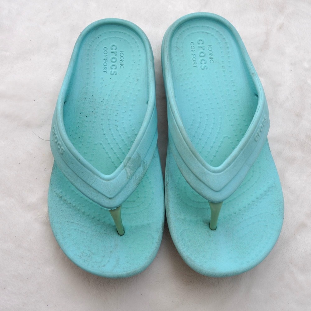 Crocs Flip‎ Flops Blue Comfort Sandals Size C12 Kids Iconic
